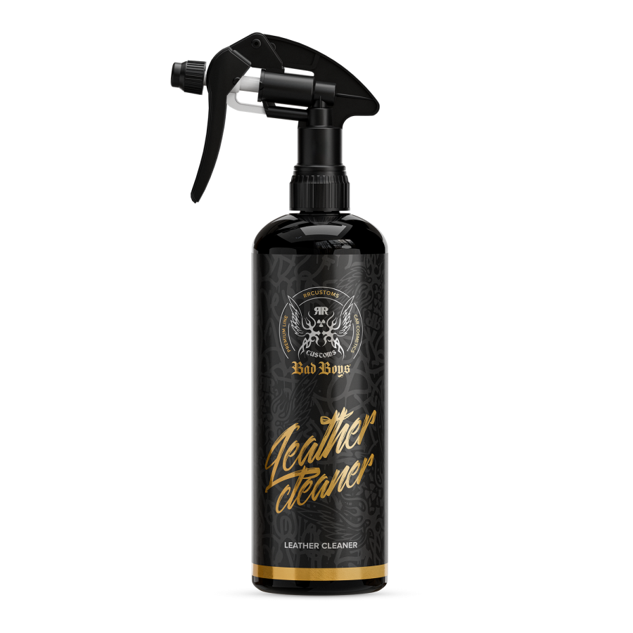 Leather Cleaner 500ml – Flacon spray noir avec étiquette dorée pour nettoyage profond et conditionnement du cuir | Soin Cuir | miio Store